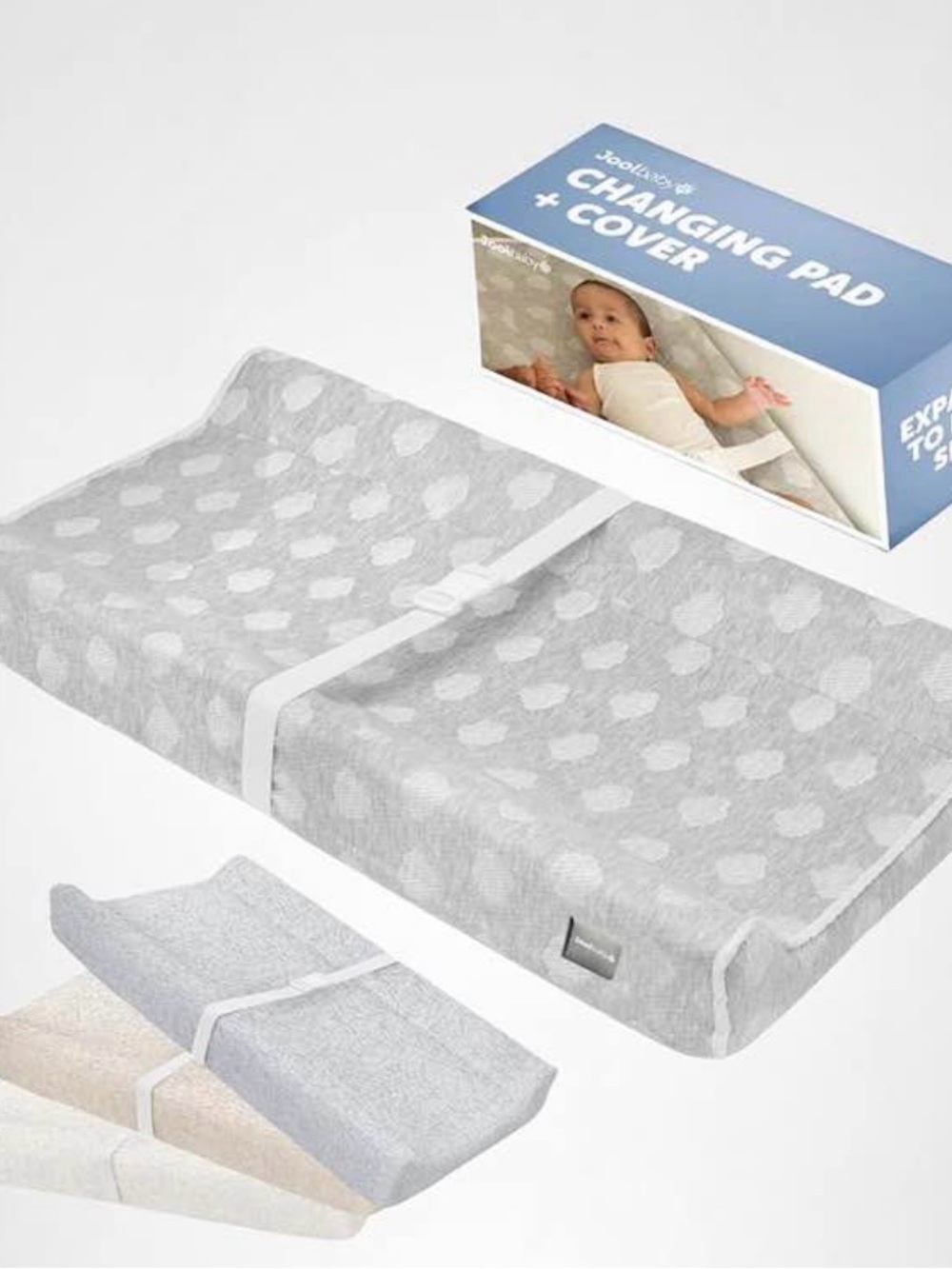 Gray Heart Pattern Changing Pad Cover by